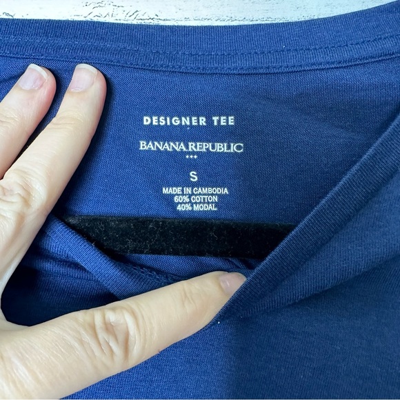 🌈 banana republic NWT navy flutter sleeve t shirt size S - Picture 3 of 6